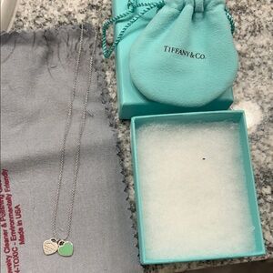Tiffany & Co. Silver Necklace with Teal Heart Charm